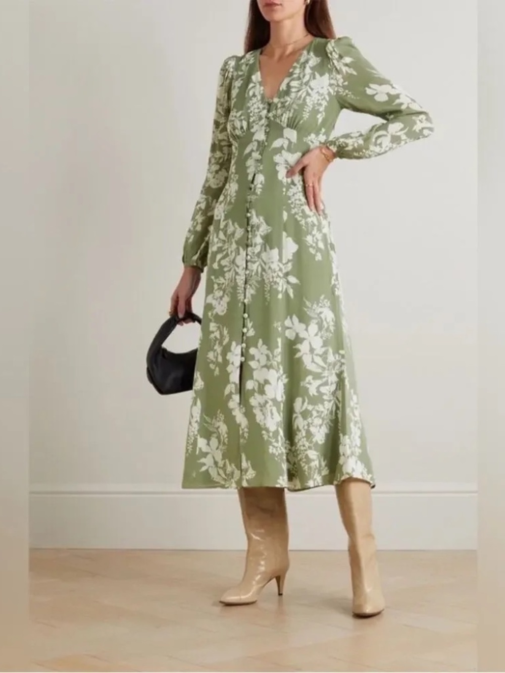 Reformation Brogan Dress in Willow